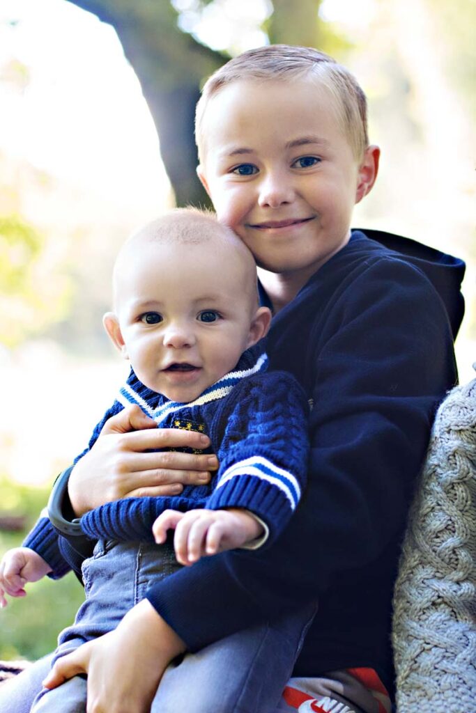 Baby and big brother photos